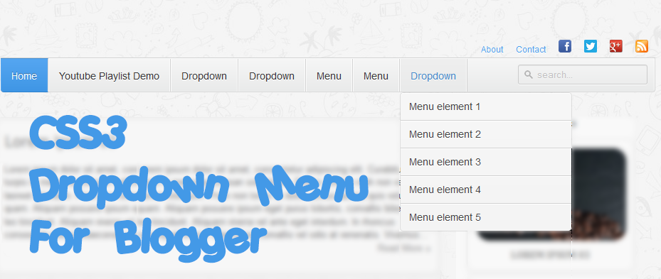 add a neat css3 dropdown menu in blogger dropdown menu