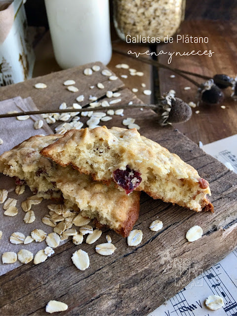 Galletas de Plátano con avena y nueces