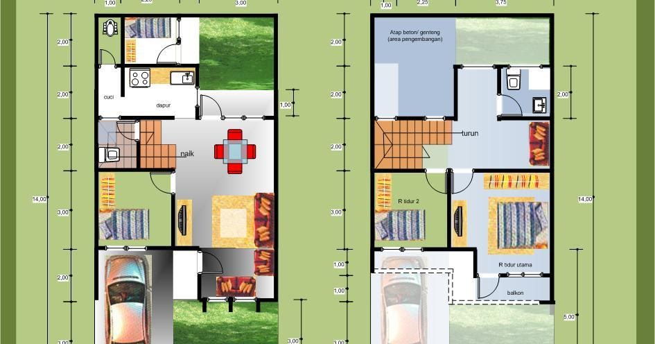 Denah Rumah Minimalis 2 Lantai Eksklusif