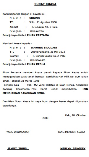 Contoh Surat Izin Jual Beli Contoh Surat