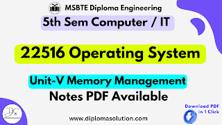 MSBTE CO/IT Branch 22516 Operating System Unit 5 Notes PDF