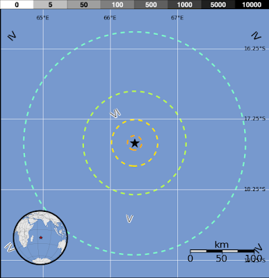 Terremoto de magnitud 6.7 se registró en MAURICIO - región de Reunión, el 26 de julio 2012