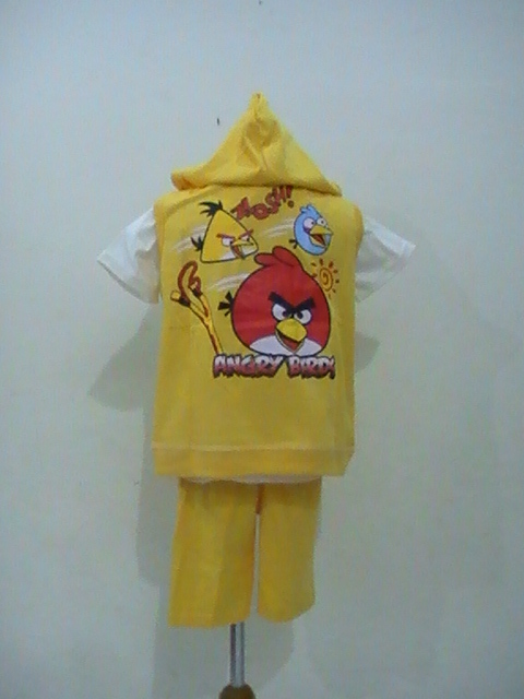 busana anak 3 in 1 motif angry birds