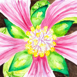 Flower close up watercolor painting