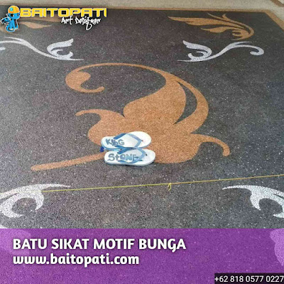 batu sikat motif bunga