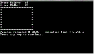sample output square shape in c++ using for loop c++ code