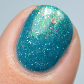 teal shimmer nail polish