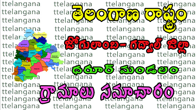 జోగులాంబ గద్వాల్ జిల్లా ధరూర్ మండలం గ్రామాల జాబితా