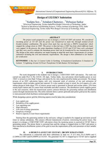 Electrical Design Of 132/33KV Substation