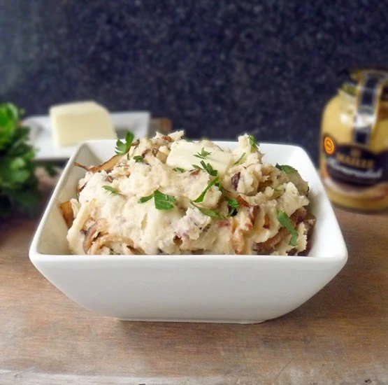 Caramelized Onion Smashed Potatoes