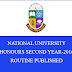 National University Honours 2nd Year Routine Published By NU