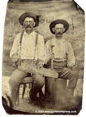Tintype of Brothers: One a Carpenter, the other a Farrier