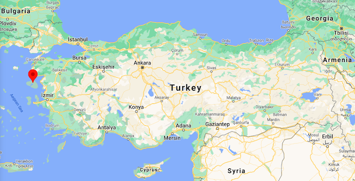 Midilli Adası Türkiye Haritası