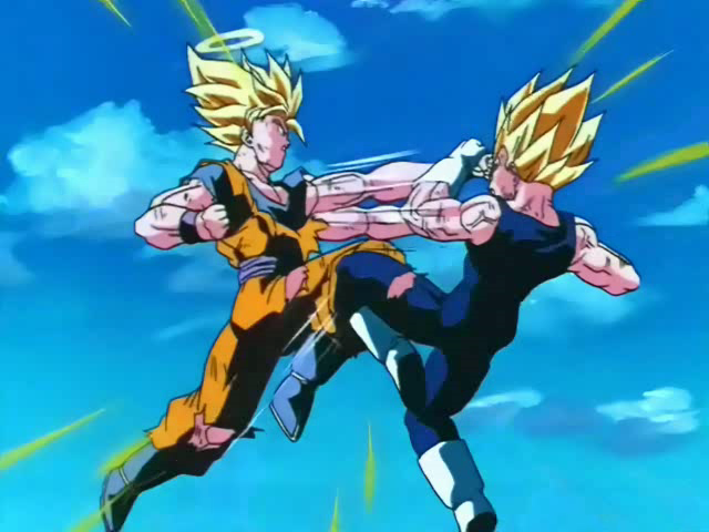 imagenes de goku i vegeta - Goku y Vegeta lucen pelo azul en Dragon Ball Z La 