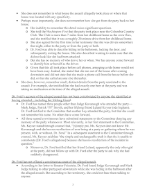 Page 3 of the memo from Rachel Mitchell, regarding Christine Ford's allegations against Brett Kavanaugh.