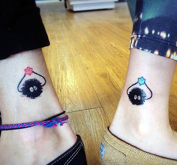 This is so cool and pretty matching best friend tattoos