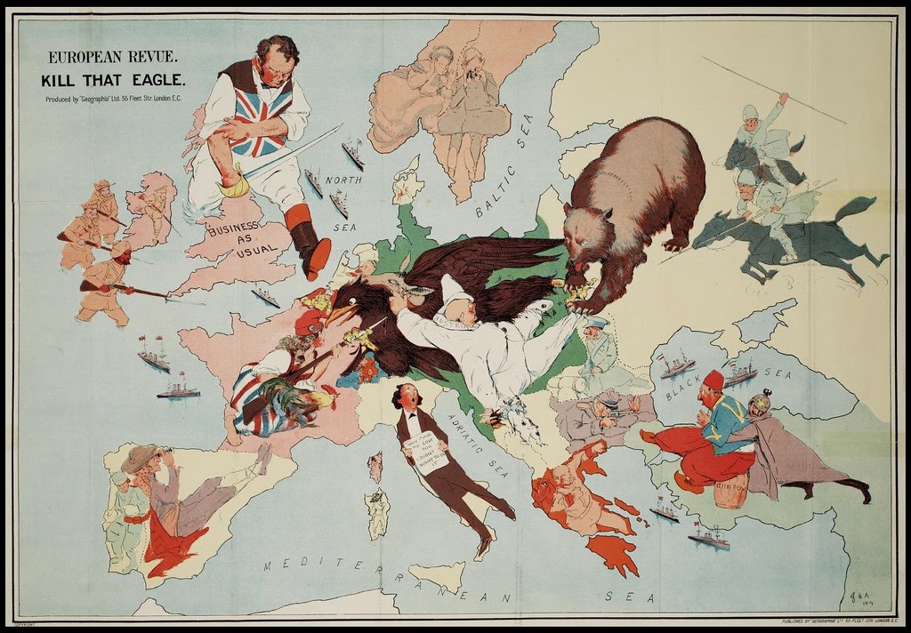 First World War Map Of Europe. Satirical Maps of the First