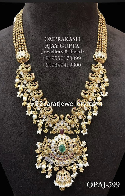 Peacock Polki Set by Omprakash Jewellers