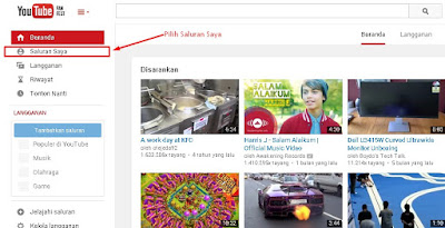 masuk ke saluran youtube