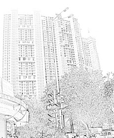 high-rise apartment sketch