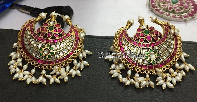 Silver Kundan Necklace with Heavy Studs