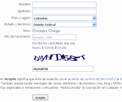 Crear Cuenta Hotmail (Live)