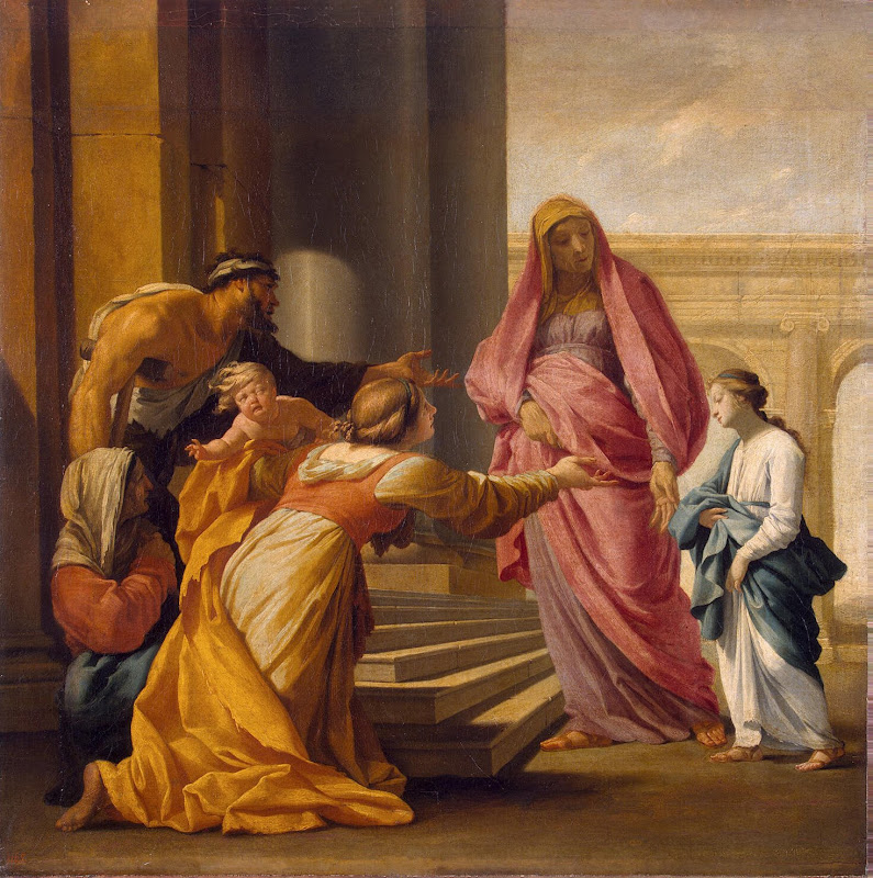 Presentation of the Virgin by Eustache Le Sueur - Christianity, Religious Paintings from Hermitage Museum