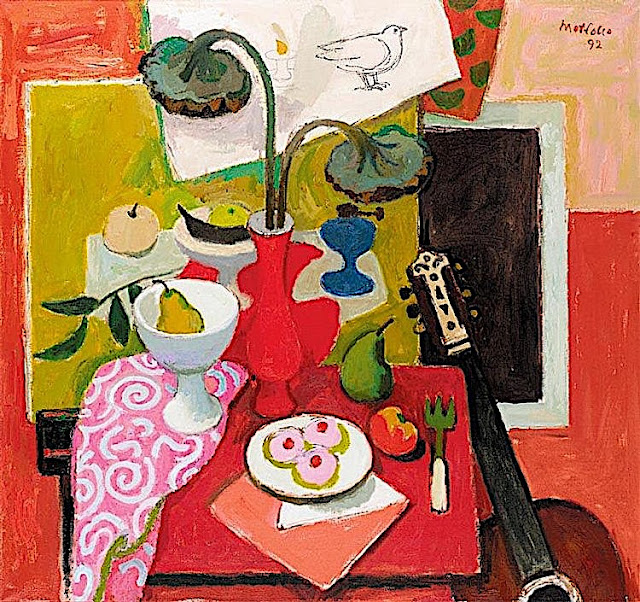 Alberto Morrocco (1917-1998) Still life with Guitar Collection privée