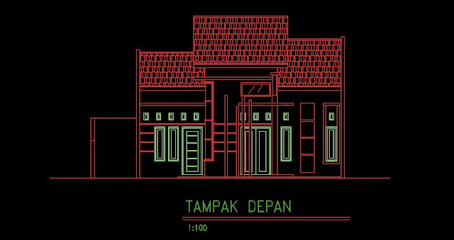 Gambar kerja tampak depan type 54