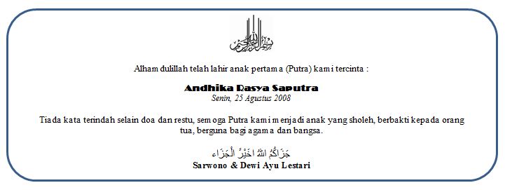 Warung EMBAH: Kartu Ucapan Aqiqah Untuk Bayi dan Orang Tua 