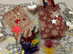 Mini Christmas themed gift bags with Bostik