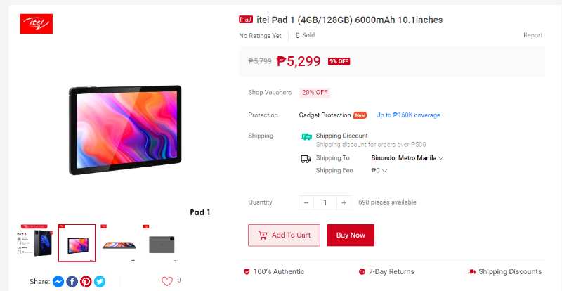 Screencap from Shopee