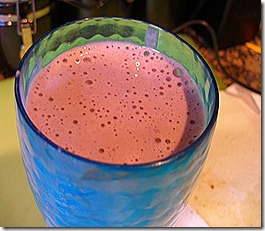 frothy protein drink