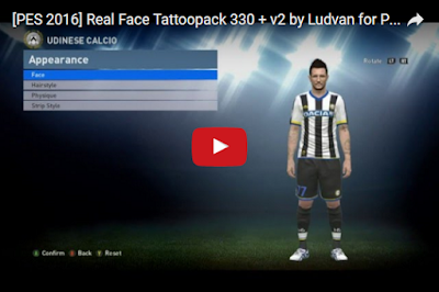 PES 2016 Real Face Tattoo Pack 330