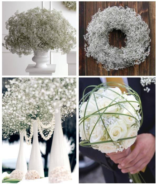 Here are examples of baby's breath used 4 ways