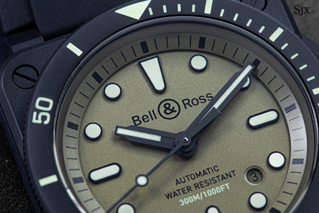 réplique de montre Bell & Ross BR 03-92 Diver Military 42 mm à cadran vert