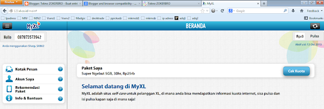 Mengecek Sisa Paket Internet XL Axiata Lewat Halaman Situs Khusus