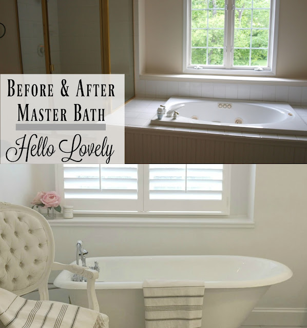 Banner for Before and After Master Bath Renovation for Hello Lovely Studio