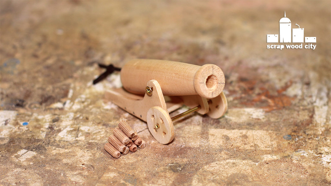 scrap wood city: How to make a mini wooden toy canon