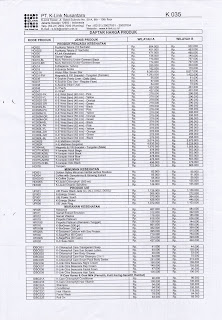 Dafftar harga product K-Link