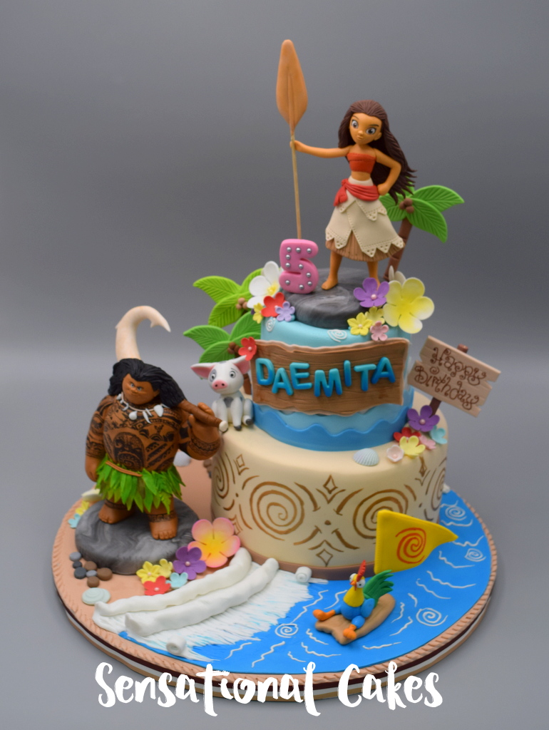 The Sensational Cakes: Moana Inspired Beach Birthday Theme 3D Cake