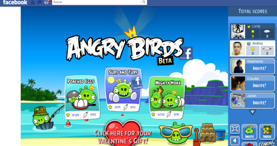  Jugar Angry Birds en Facebook