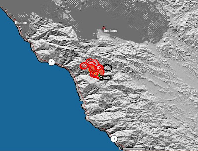 Chalk Fire perimeter satellite map