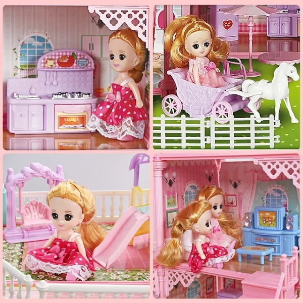 11 Rooms Huge Dollhouse with Play Mat