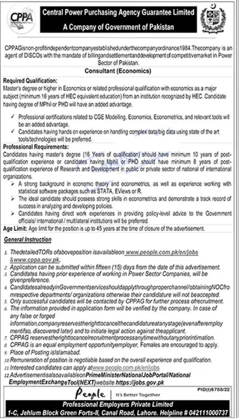 Central Power Purchasing Agency CPPA May Jobs 2023 - jobs24pk