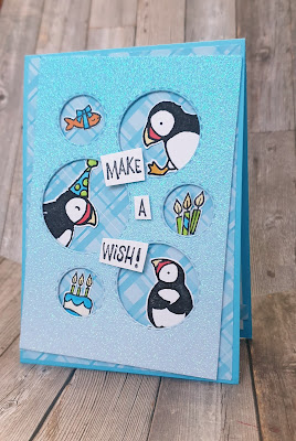 Party Puffins stampin up fun cute birthday card