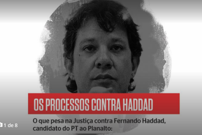 Uma extensa ficha corrida :Preposto de Lula na disputa presidencial, Fernando Haddad responde a 32 processos