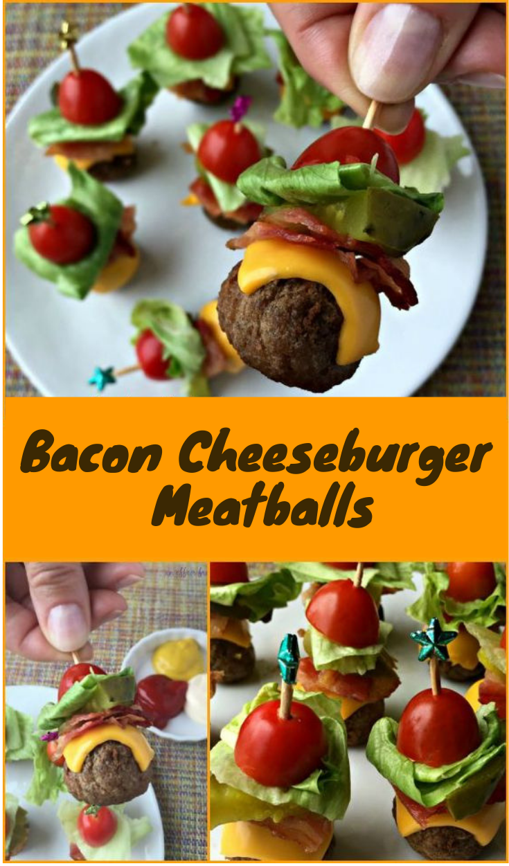 BACON CHEESEBURGER MEATBALLS #Meatballs #Bacon