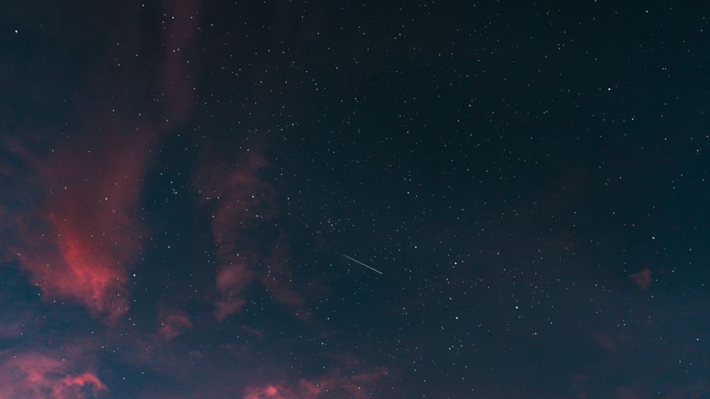 Wallpaper Starry Sky Clouds Sunset