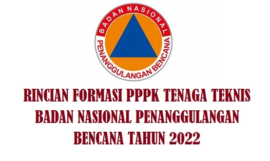 Rincian Formasi ASN PPPK Tenaga Teknis BNPB (Badan Nasional Penanggulangan Bencana) Tahun 2022